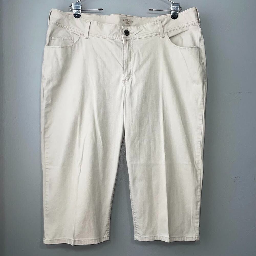 Riders by Lee Plus Size 22WM Tan Jeans Denim Capris Pants Cottage Grandma Summer
